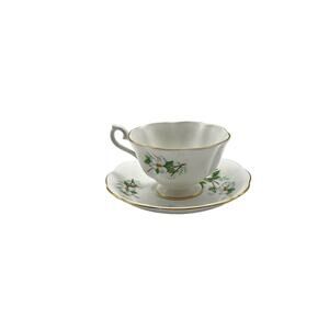 Vintage Albert cup & saucer white dogwood flowers teacup England c1940s